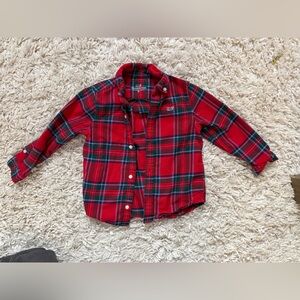 Vineyard Vines Red and Green Plaid Kids Button Down Shirt